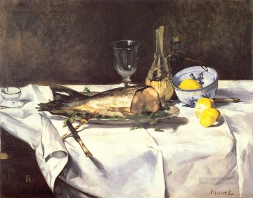 El salmón bodegón Impresionismo Edouard Manet Pinturas al óleo